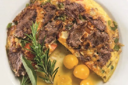Rindfleisch-Pfanne mit Frühlingszwiebeln Rindfleisch-Pfanne mit Frühlingszwiebeln
