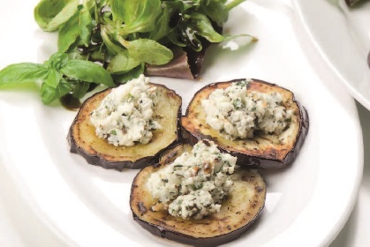 Gebratene Melanzani mit Feta Gebratene Melanzani mit Feta