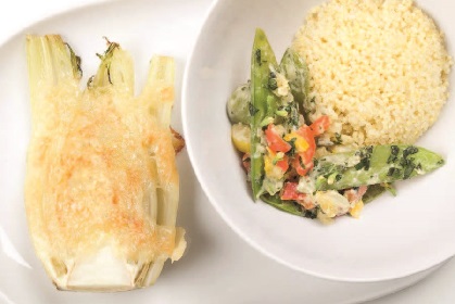 Überbackener Fenchel mit Hirse Überbackener Fenchel mit Hirse